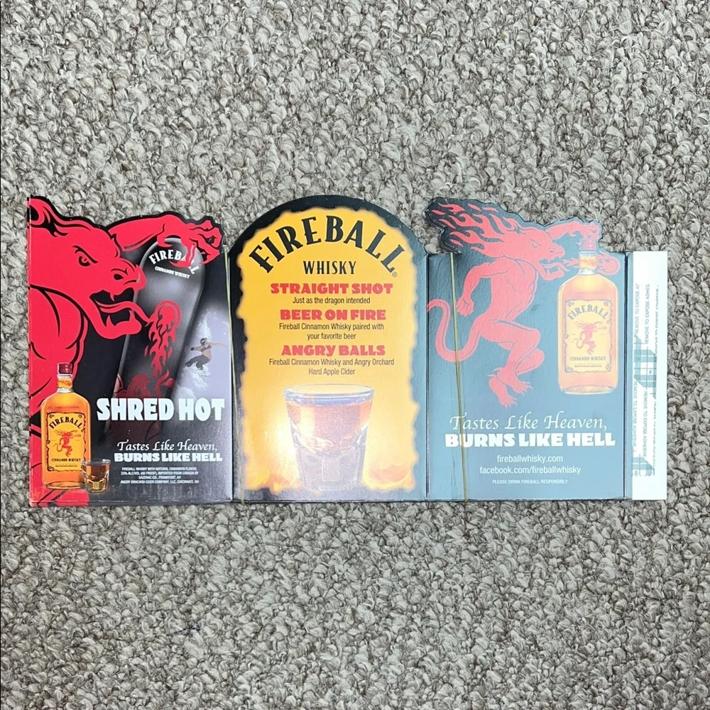 NWT 20pc CLASSIC FIREBALL WHISKY TABLE TENT RECIPE MENU FOR BARS & RESTAURANTS